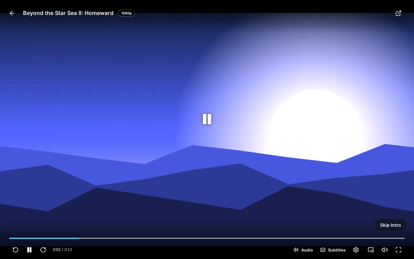 The player showing a Skip intro button